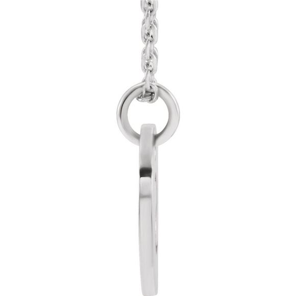 Sterling Silver Initial S, Small 10mm Pierced Disc Necklace, 16-18 In. - Picture 2 of 5